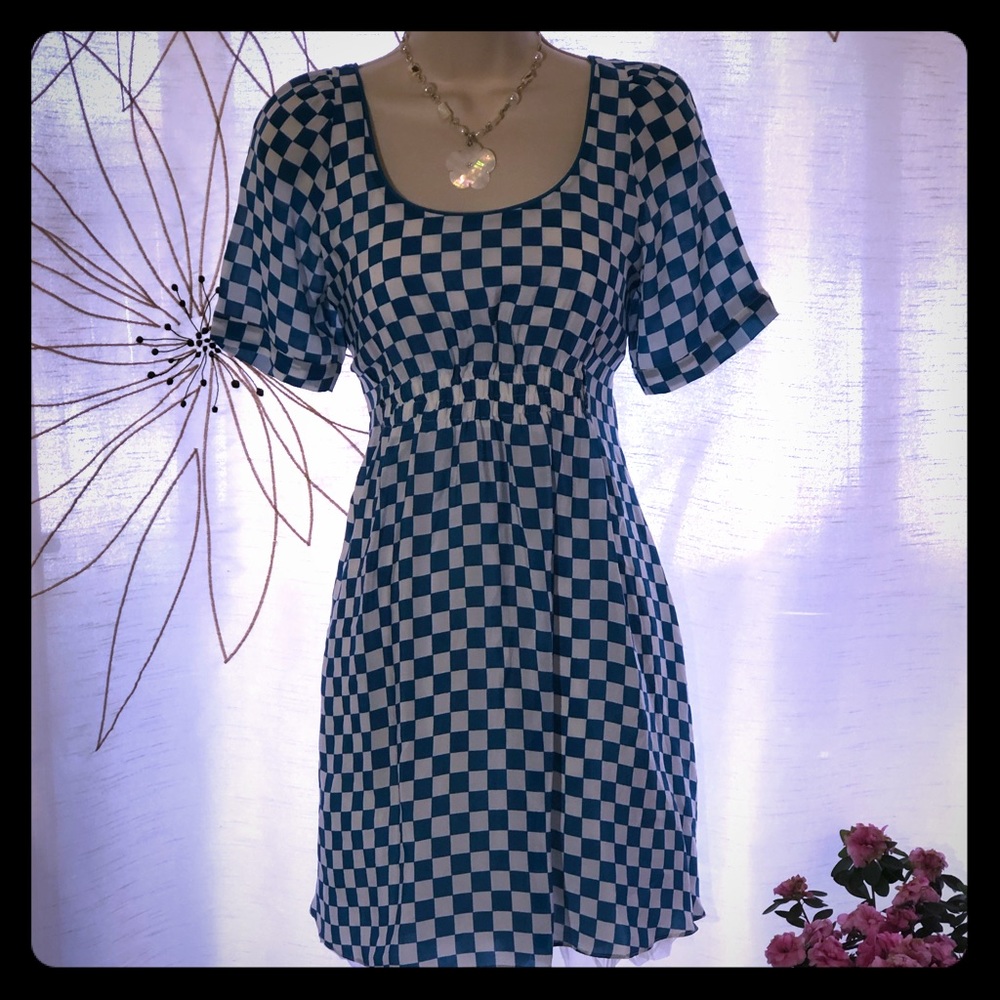 BLUE CHECKERED DRESS